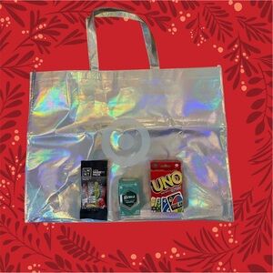 🔥Target 2025 Black Friday Limited Shiny Silver Swag Tote Bag W/Swag NEW.